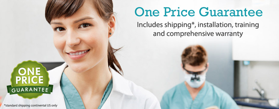 One Price Guarantee includes shipping, installation, training, and comprehensive warranty.